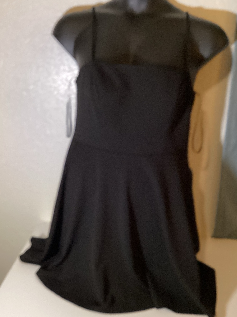 Women's Black Spaghetti-Strap Mini Dress